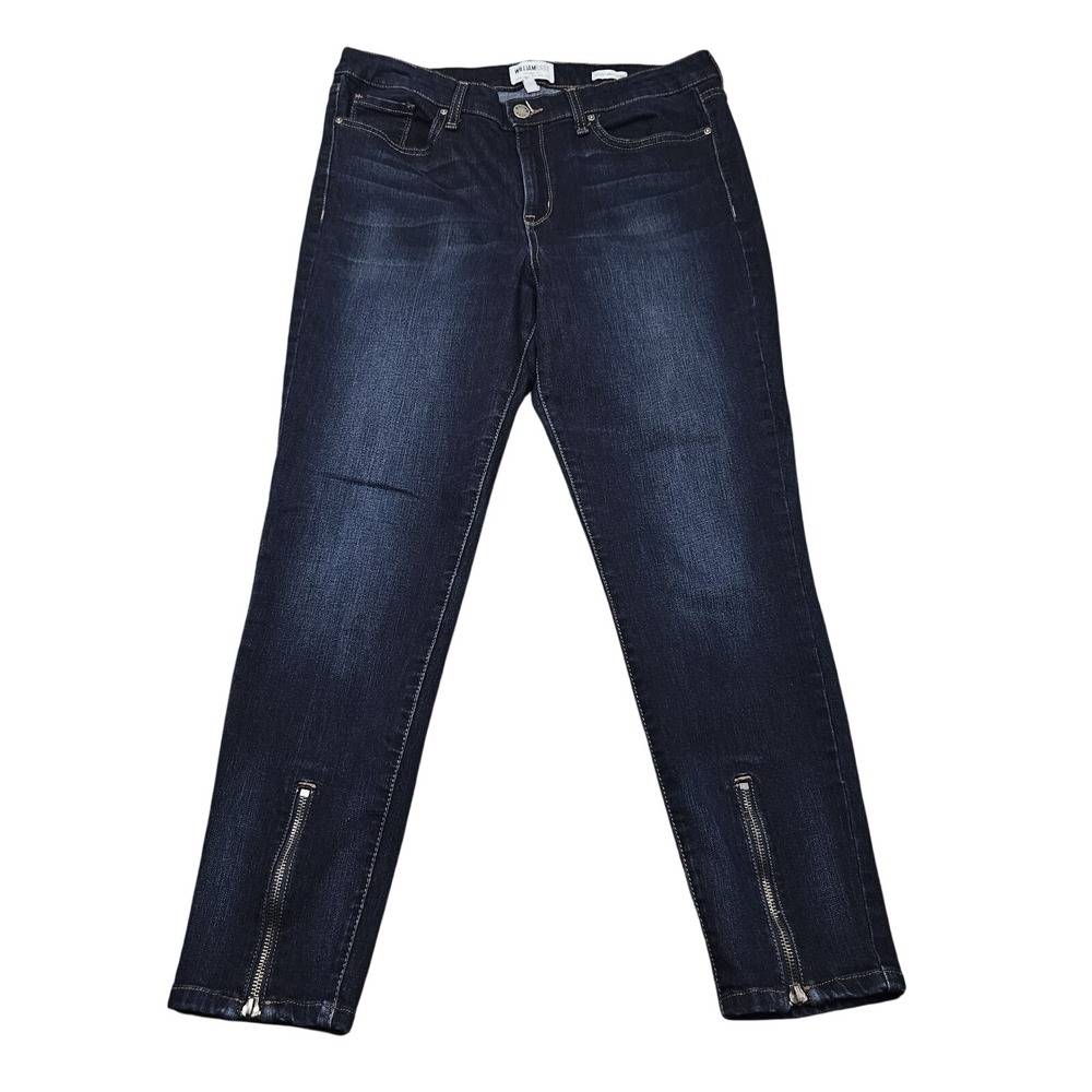 William Rast Perfect Ankle Skinny Jeans Junior 31 Dark Wash‎ Zip Hem Denim Chic
